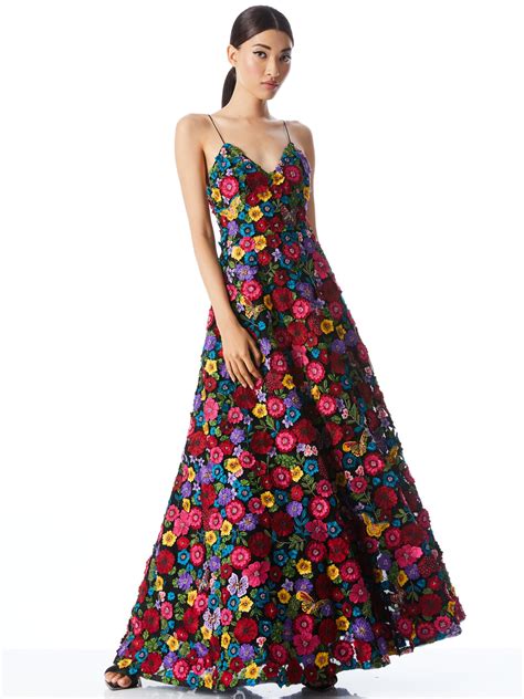 Domenica Embellished Ball Gown In Multi Alice And Olivia