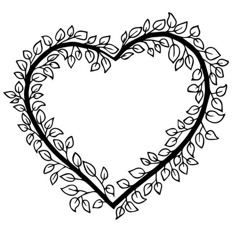 Doodle Elegant Heart Frame Border Monogram In Doodle Style Isolated On
