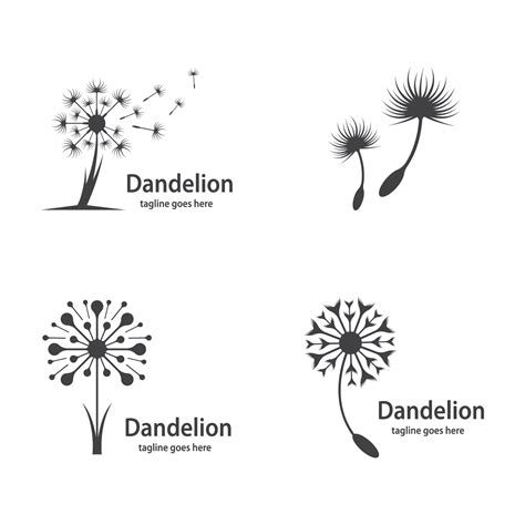 Dandelion Symbol Vector Icon 3721403 Vector Art At Vecteezy