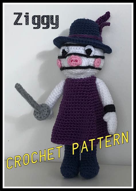 Ziggy Crochet Pattern 24cm Tall Ziggy Resembles Zizzy From Roblox