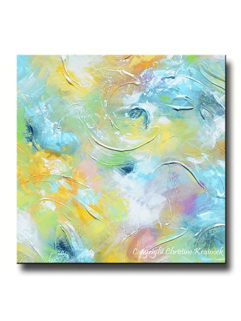 Giclee Print Art Abstract Painting Aqua Blue White