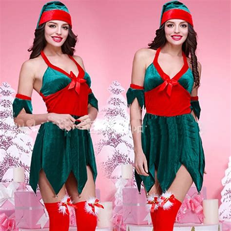 quality christmas party costumes new female adults sexy uniforms temptation green christmas tree