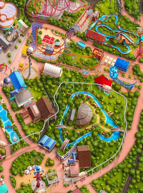 Theme Parks 2d Georeferenced Map Illustration Illustration Agent Website