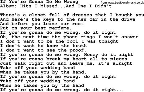 If Youre Gonna Do Me Wrong By George Jones Counrty Song Lyrics