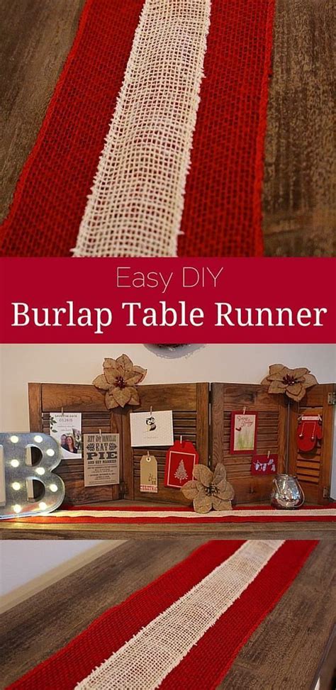 Easy Diy Burlap Table Runner Weekend Craft Christmas