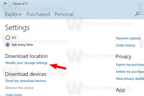 Change Download Location For Movies And Tv In Windows 10