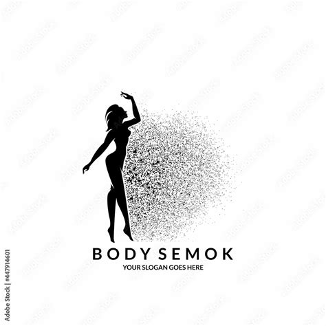 Sexy Woman Vector Logo With Minimalistic Silhouette And Brush Style