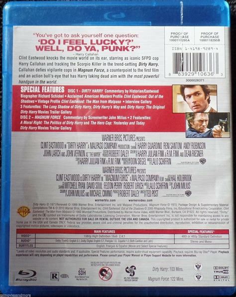 DIRTY HARRY MAGNUM FORCE Blu Ray CLINT EASTWOOD Cop SUZANNE SOMERS Nude PUNK Aim EBay