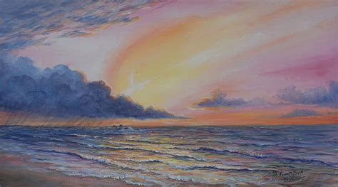 Fawns Paintings Early Joy Sunrise Seascape Inspirational Art