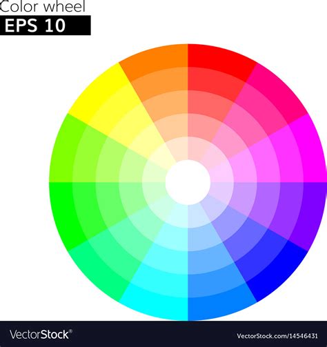 Color Wheel 12 Colors With 20 Percent Step Vector Image