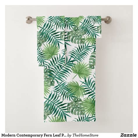 Get 5% in rewards with club o! Modern Contemporary Fern Leaf Pattern Bath Towel Set ...