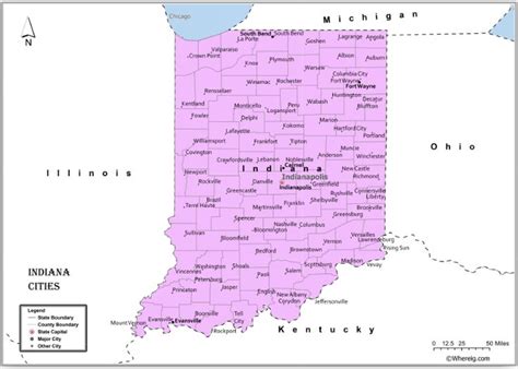 Map Of Indiana Cities And Towns List Of Cities In Indiana By