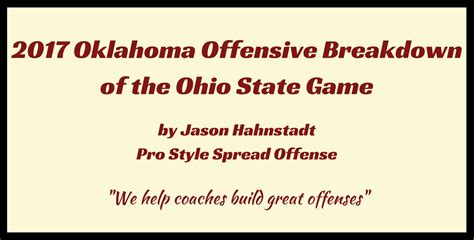 Oklahoma Offensive Breakdown 2017 Plays Ebook By Football For Coa