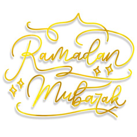 Gambar Tulisan Tangan Ramadan Mubarak Dengan Warna Emas Png Efek Teks