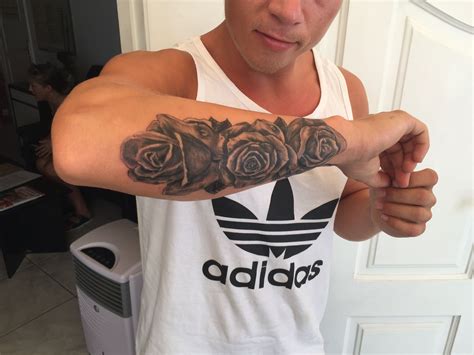 3 Roses Forearm Tattoo For Man Boy Tribal Tattoos For Men Rose
