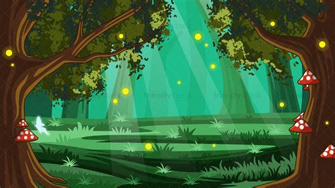 Magical Forest Background Cartoon Vector Clipart Friendlystock