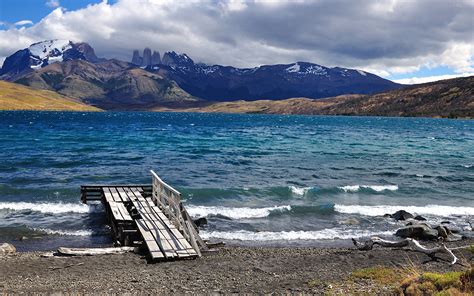 Pictures Chile Patagonia Lago Azul Nature Mountain Coast 1920x1200