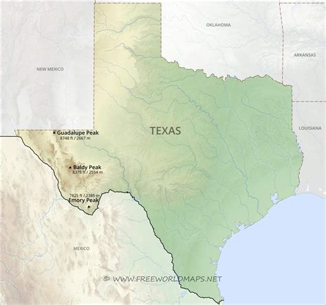 Map Of Texas With Rivers