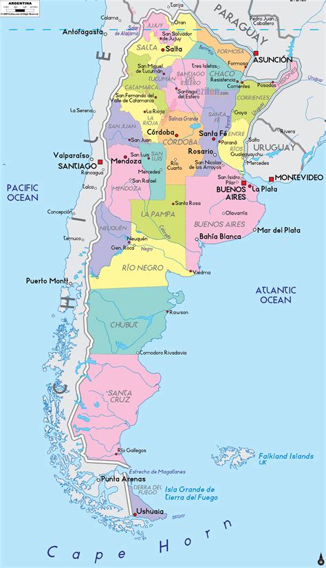 Political Map Of Argentina 