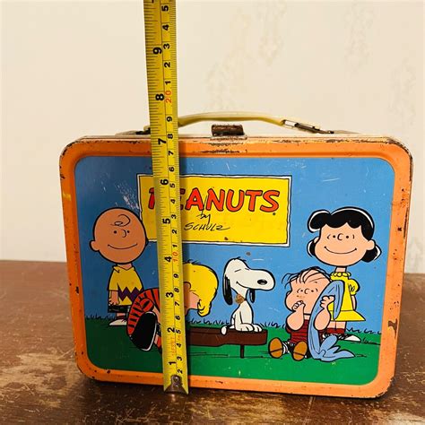 1959 Peanuts Charlie Brown Snoopy Metal Lunch Box No Thermos Vintage Ebay
