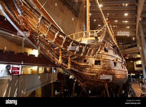 Restaurated Viking Ship At The Vasa Museum In Stockholm Sweden Stock