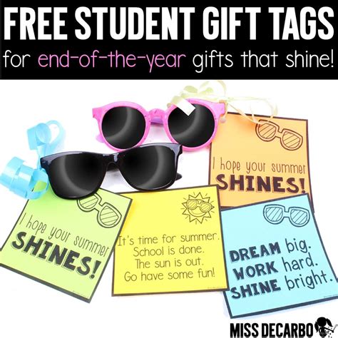End Of Year Student T Tags Printable
