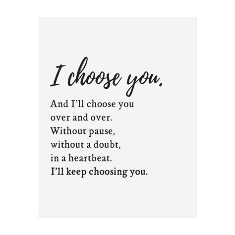 I Choose You Art Print Love You Forever Quotes Sweet Love Quotes