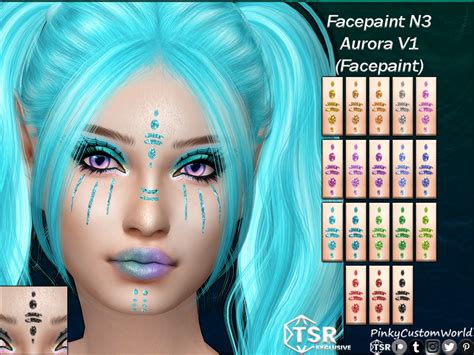 The Sims Resource Facepaint N3 Aurora V1 Facepaint