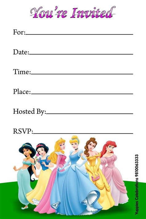 Disney Princess Invitations Princess Invitations Princess Invitation