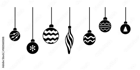 Balls Christmas Decoration Silhouette Set New Year Ornament Xmas