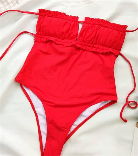 One Piece Red Swimsuit Womens Fashion Dresses And Sets Sets Or
