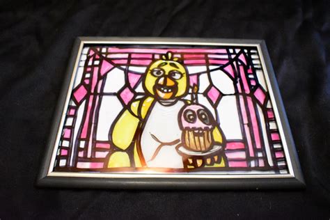 Fnaf Stained Glass Portrait Chica Etsy