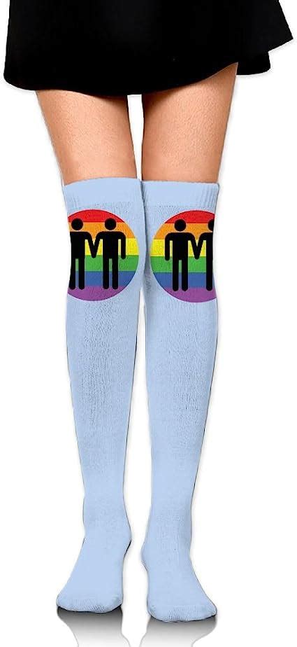Hairuiyd Knee High Socks Lgbt And Gay Pride Women S Work Stance Athletic Over Thigh