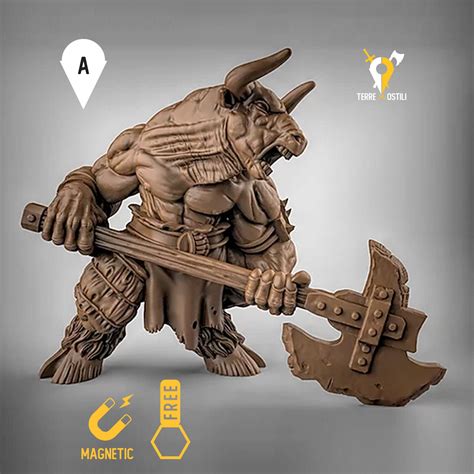 Minotaur Axe Miniature Dungeons And Dragons Dnd Age Of Sigmar W40k