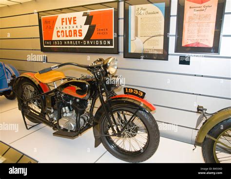 1933 Harley Davidson Motorcycle On Display At The Companies New Museum