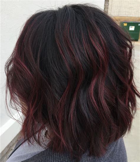 36 Top Photos Black Hair With Burgundy Streaks 53 Exclusive Burgundy