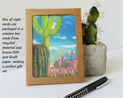 Southwest Saguaro Cactus Blank Greeting Card Southwestern Etsy