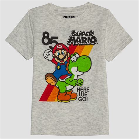 Toddler Boys Super Mario Graphic Short Sleeve T Shirt Beige 12m