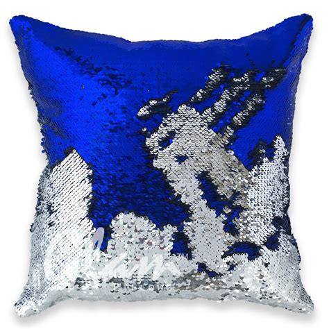 Blue And Silver Reversible Sequin Glam Pillow Glam Pillows