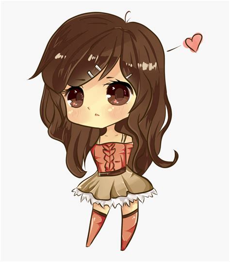 Cute Chibi Anime Girl With Brown Hair