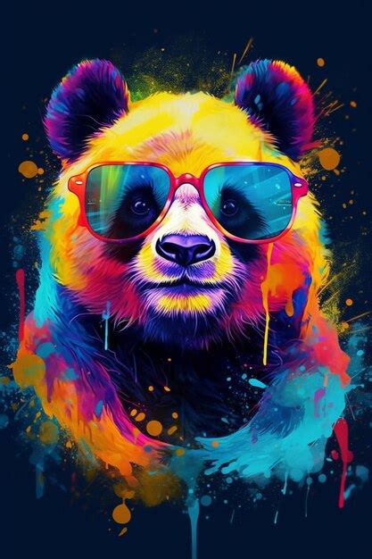 Premium Ai Image Close Up Of Panda Bear With Glasses