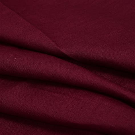 Buy Maroon Plain Linen Fabric 90025