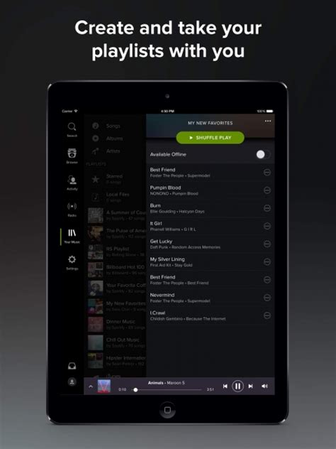 The app is totally free with a clean, bright interface that makes it easy to swipe through playlists. Spotify Brings Its New Look to the iPad - iClarified