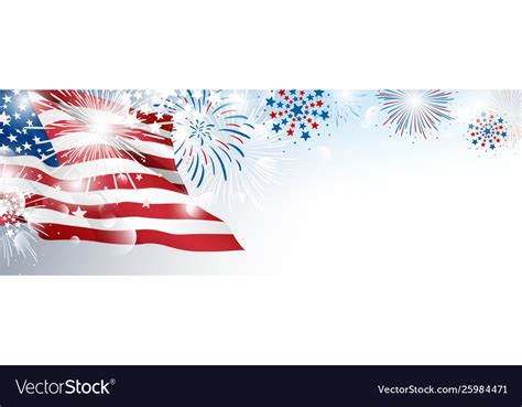 4th July Usa Independence Day Banner Royalty Free Vector