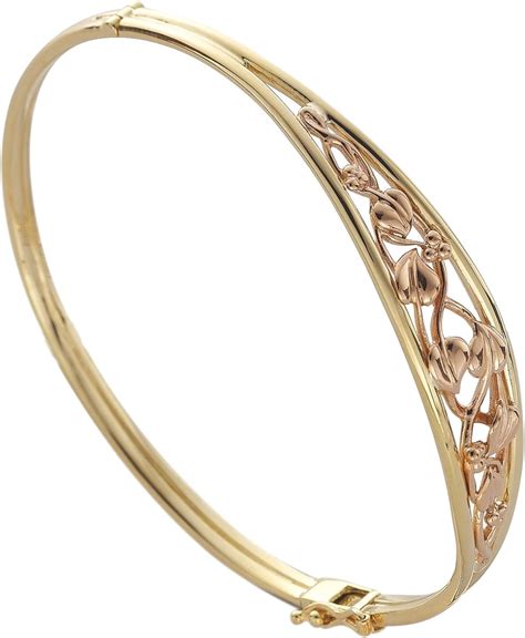 Clogau Gold Ct Yellow Gold Tree Of Life Bangle With Ct Rose Gold