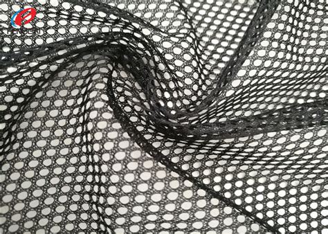 Big Hole Black Sportswear Mesh Fabric Stretched Athletic Apparel Fabric