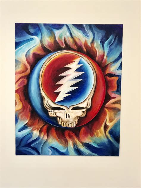 Hand Painted Steal Your Face Grateful Dead Art Acrylic Art Psychedelic