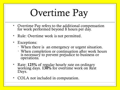 Overtime Pay General Rule Bawal Po Batas Manggagawa