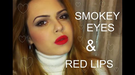Smokey Eyes And Red Lips Makeup Tutorial Youtube