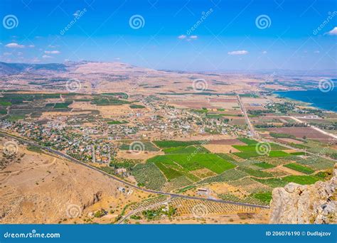 Aerial View Of Migdal Village From Mount Arbel In Israel Stock Photo